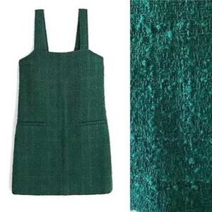 Abercrombie & Fitch green tweed shift mini dress
